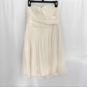 NWT J Crew Party Wear to Work Cream Silk Dress 12P